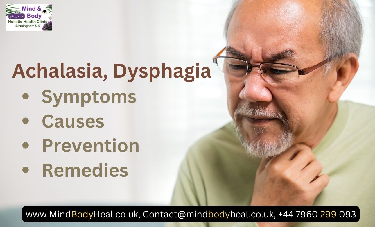 Achalasia, Dysphagia i.e., difficulty in swallowing