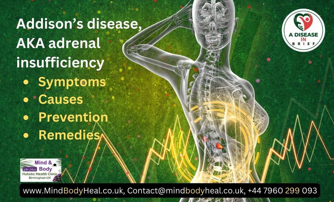 Addison’s disease, AKA adrenal insufficiency or hypoadrenalism